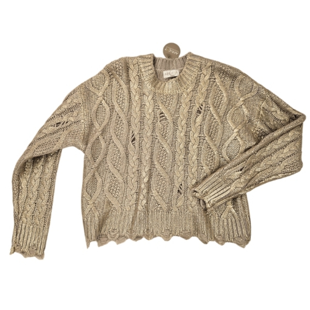 Gold Foil Cableknit sweater